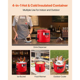 Insulated Beverage Dispenser, 2.2 Gal/8L Thermal Hot and Cold Drink Server Dispenser with Spigot, Food-Grade Cooler Jug with 304 Stainless Steel Interior, for Tea Coffee Restaurant Outdoor